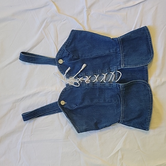 bang bang Tops - (A) Bang bang denim adjustable corset top, denim top